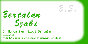 bertalan szobi business card